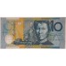 AUSTRALIA 1993 . TEN 10 DOLLARS BANKNOTE . ERROR . INK SMUDGE . WET INK TRANSFER